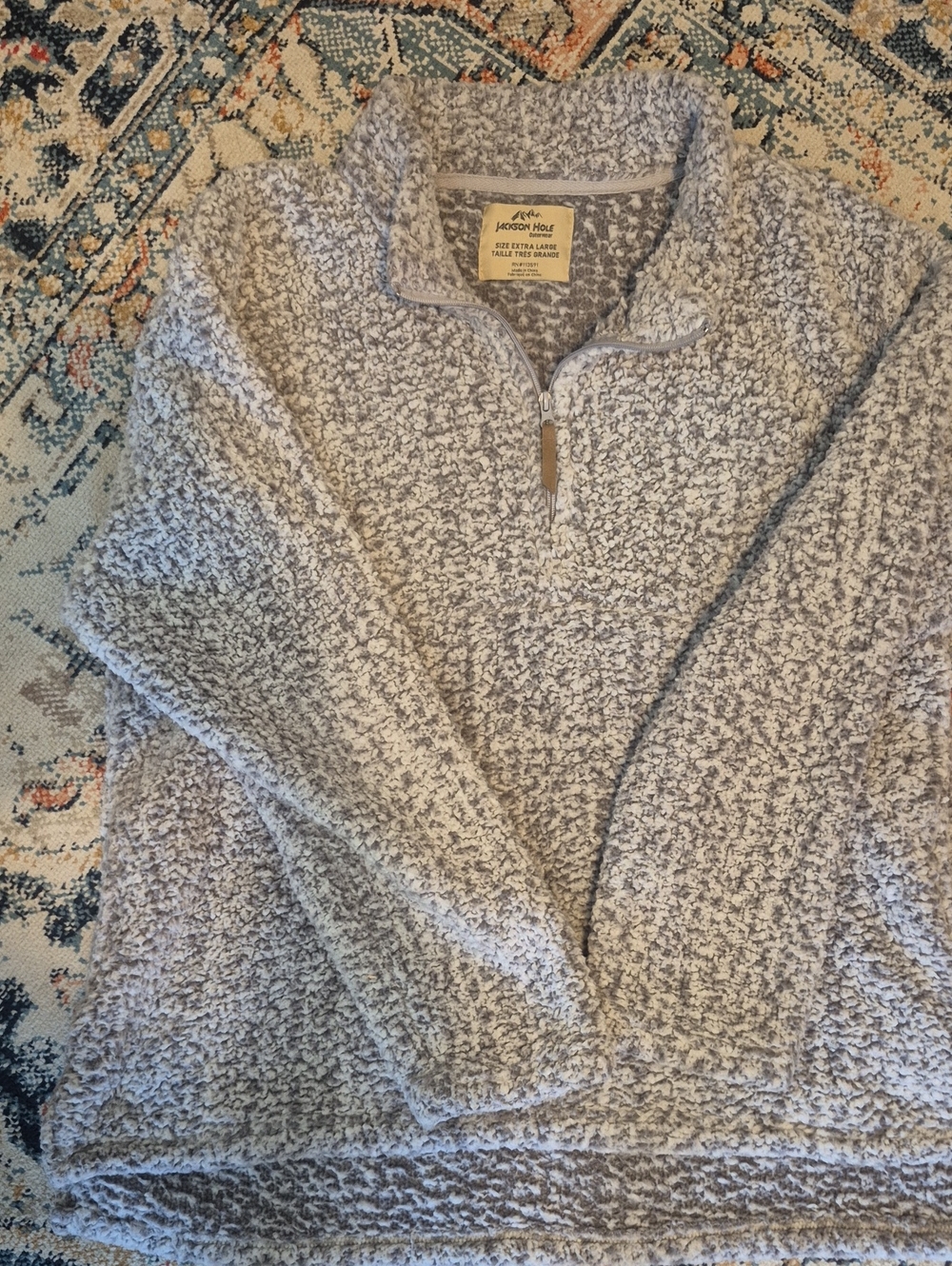 Madison Heather Gray Teddy Quarter-Zip Pullover